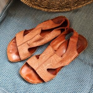 Bueno Leather Sandals Orange Size 37
